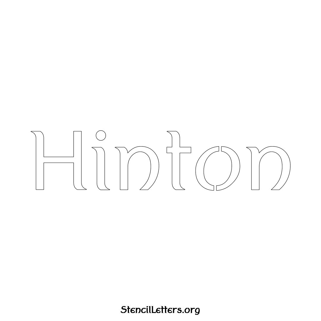 Hinton name stencil in Ancient Lettering