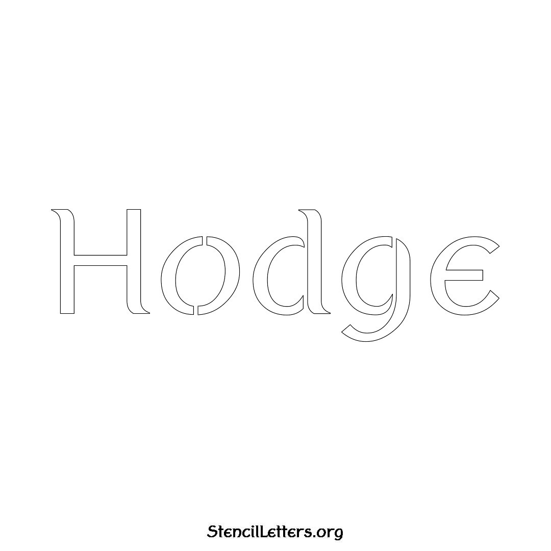 Hodge name stencil in Ancient Lettering