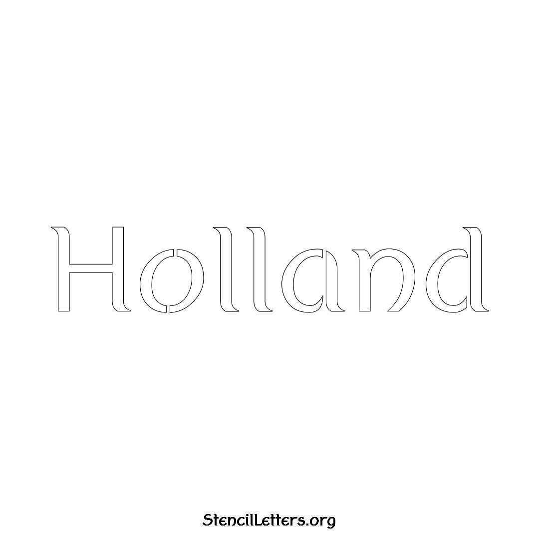 Holland name stencil in Ancient Lettering