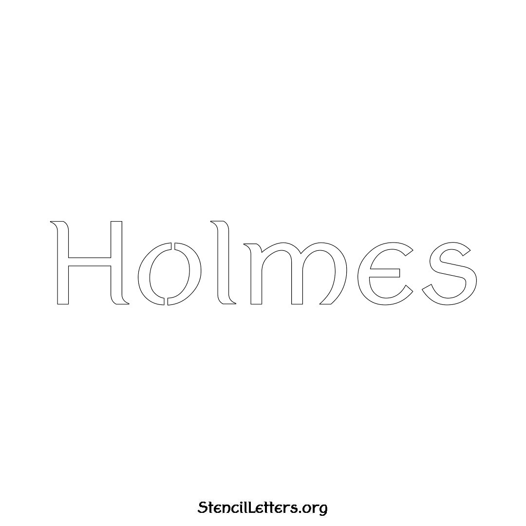 Holmes name stencil in Ancient Lettering