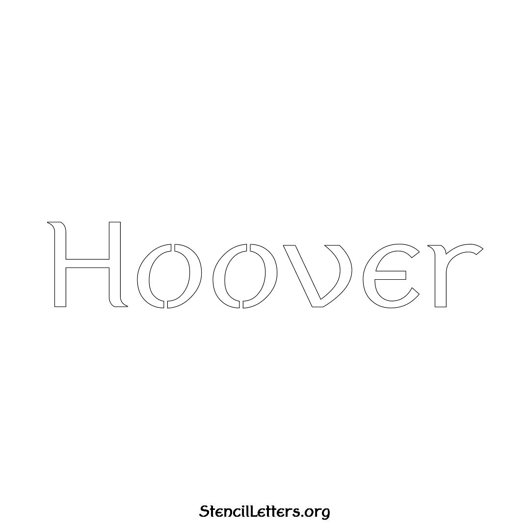 Hoover name stencil in Ancient Lettering