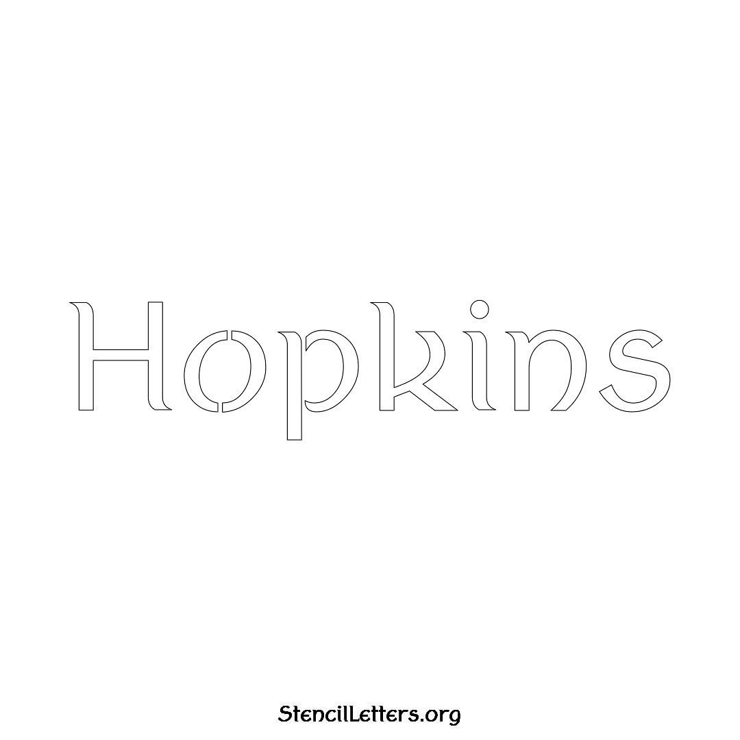 Hopkins name stencil in Ancient Lettering