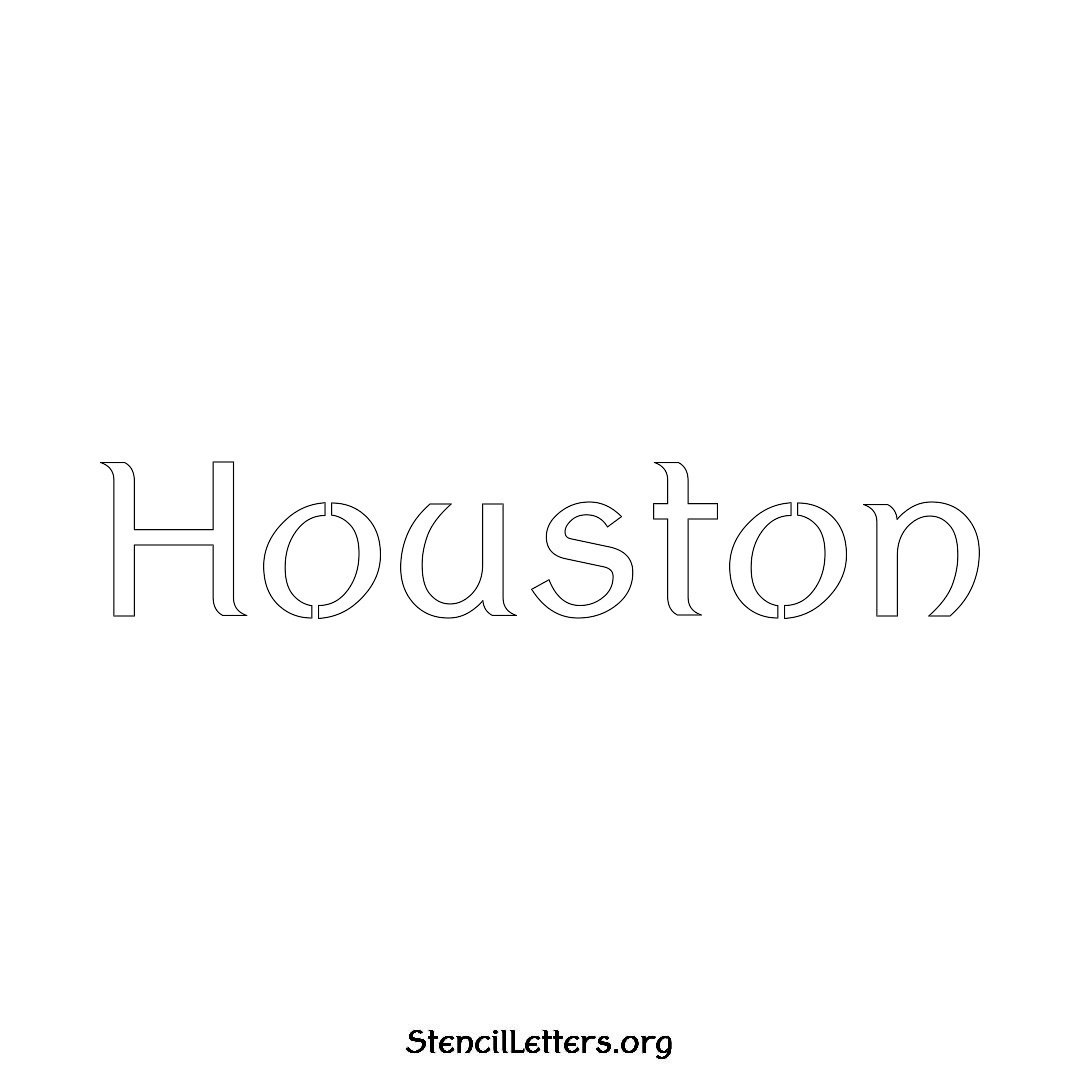 Houston name stencil in Ancient Lettering