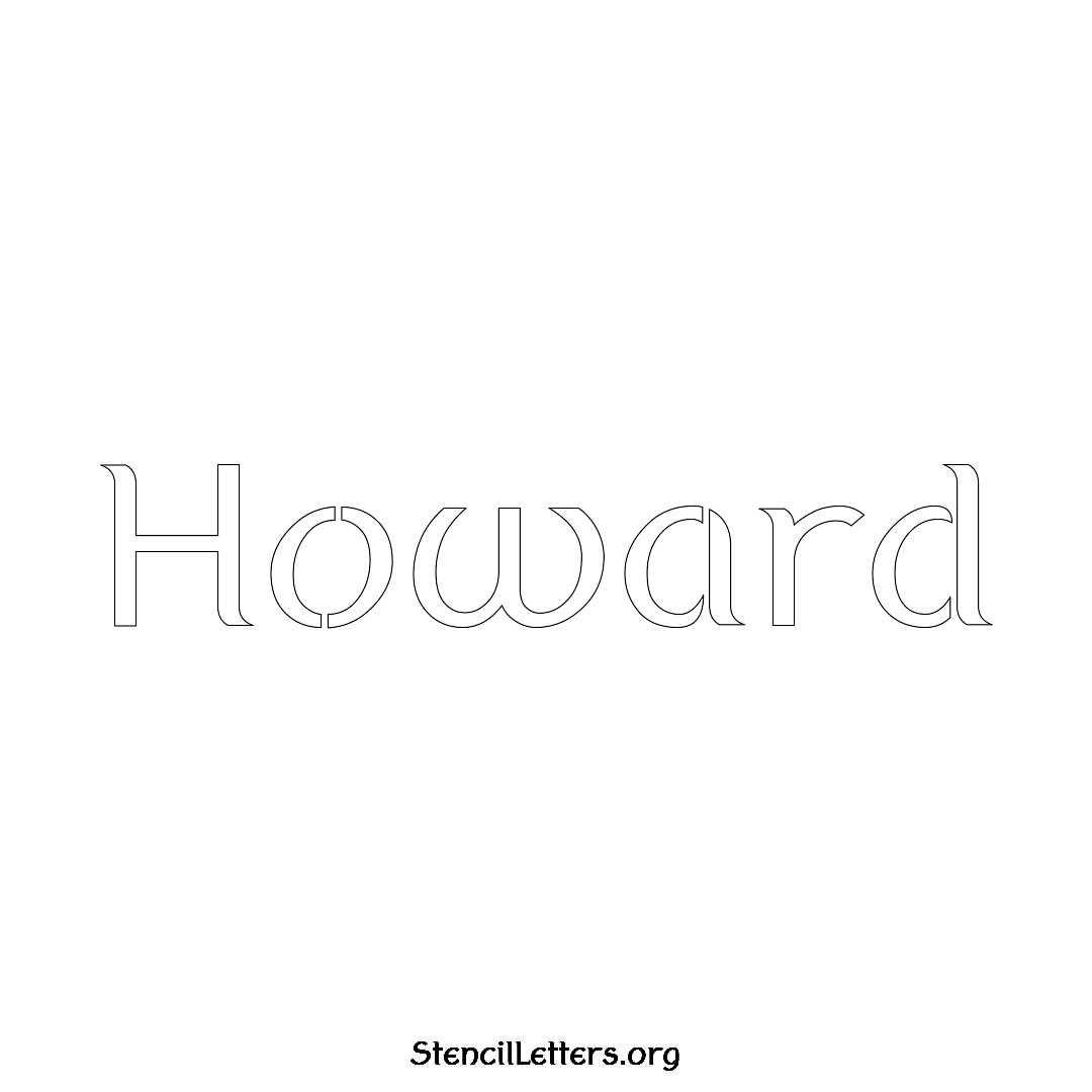 Howard name stencil in Ancient Lettering