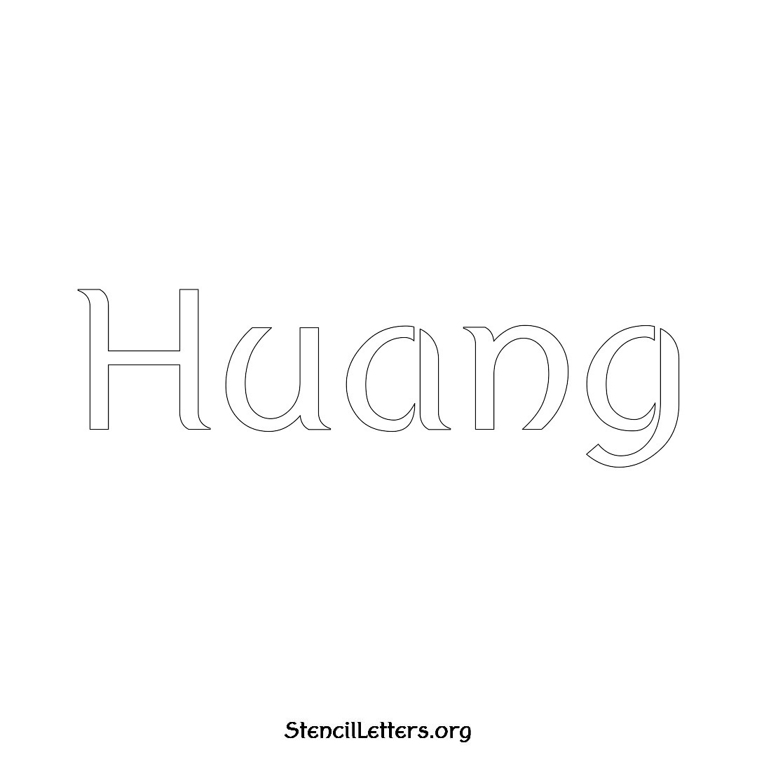 Huang name stencil in Ancient Lettering