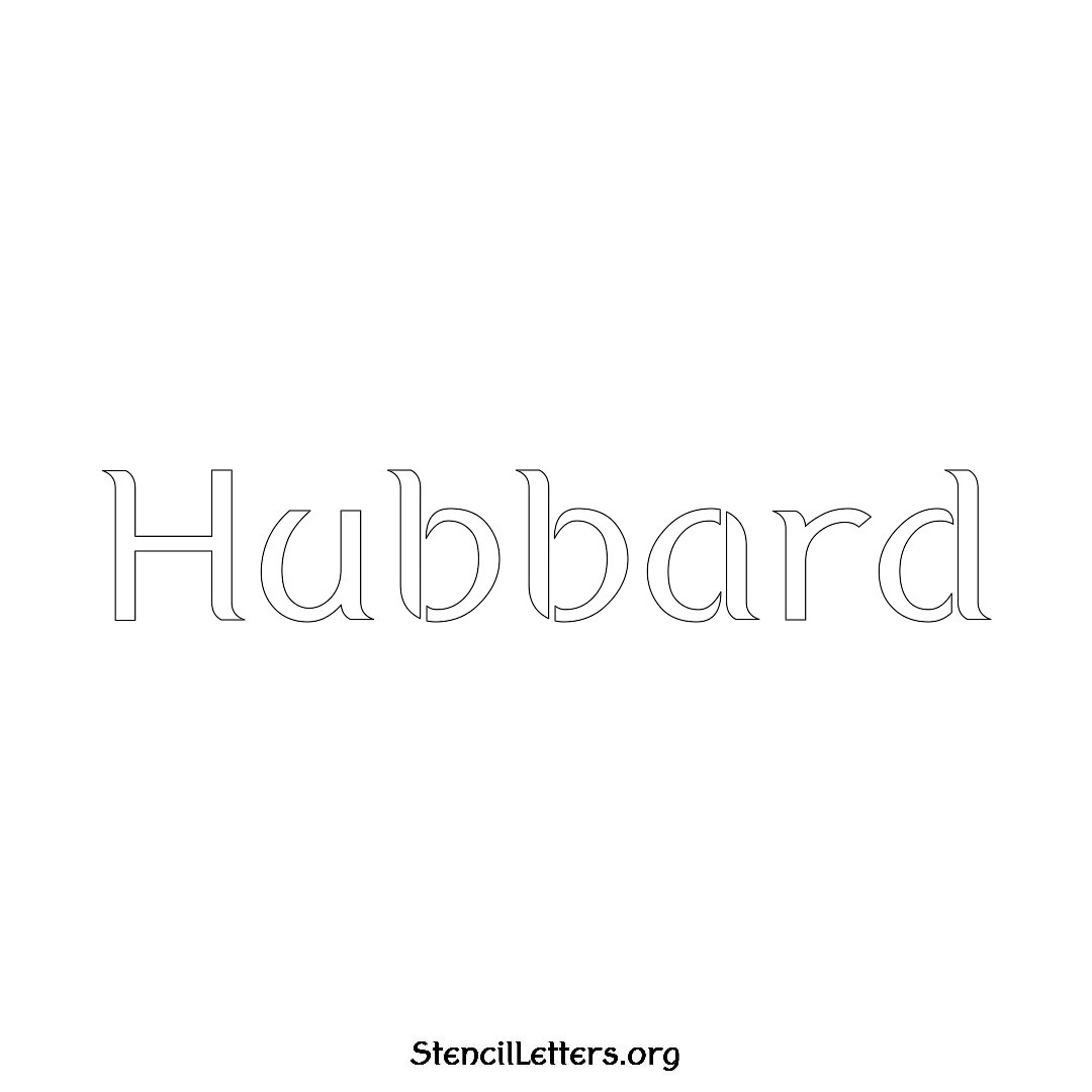 Hubbard name stencil in Ancient Lettering