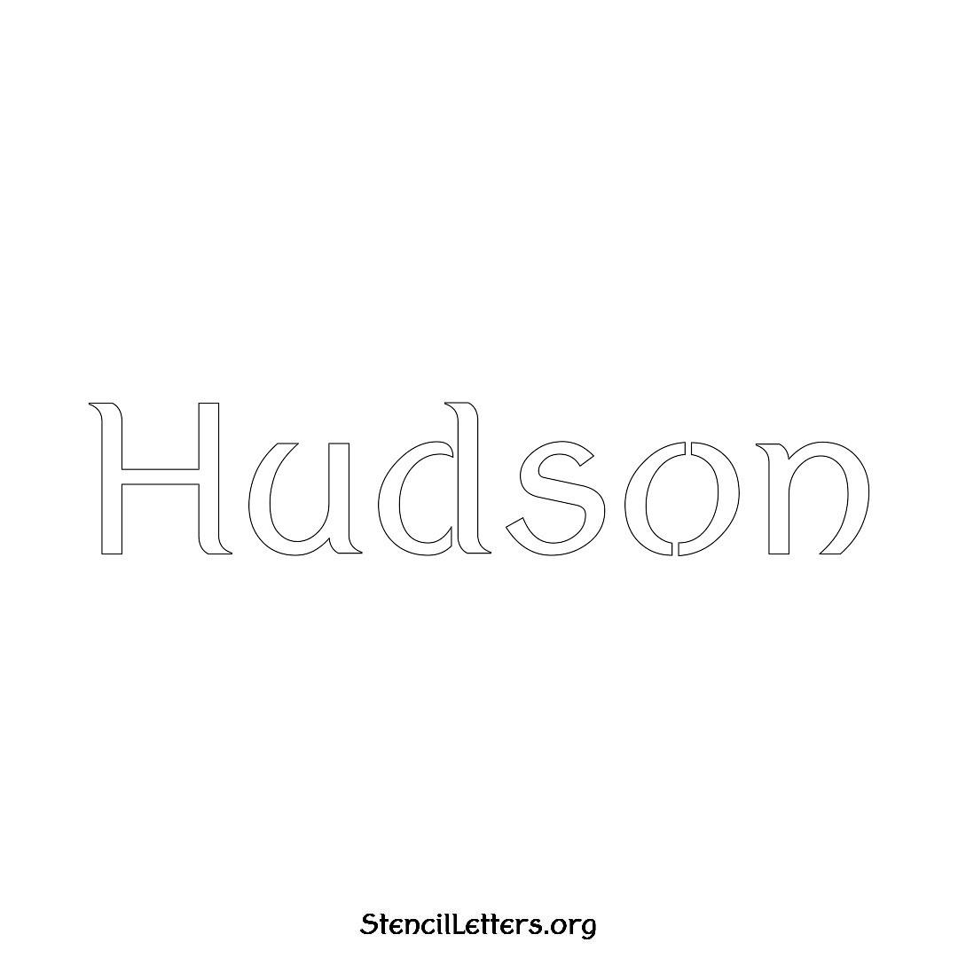 Hudson name stencil in Ancient Lettering