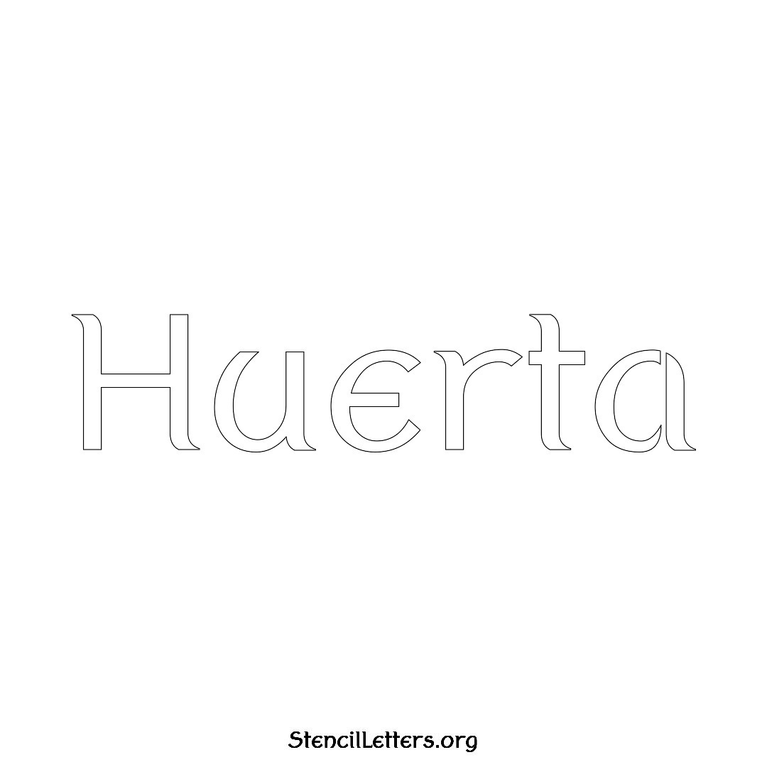 Huerta name stencil in Ancient Lettering