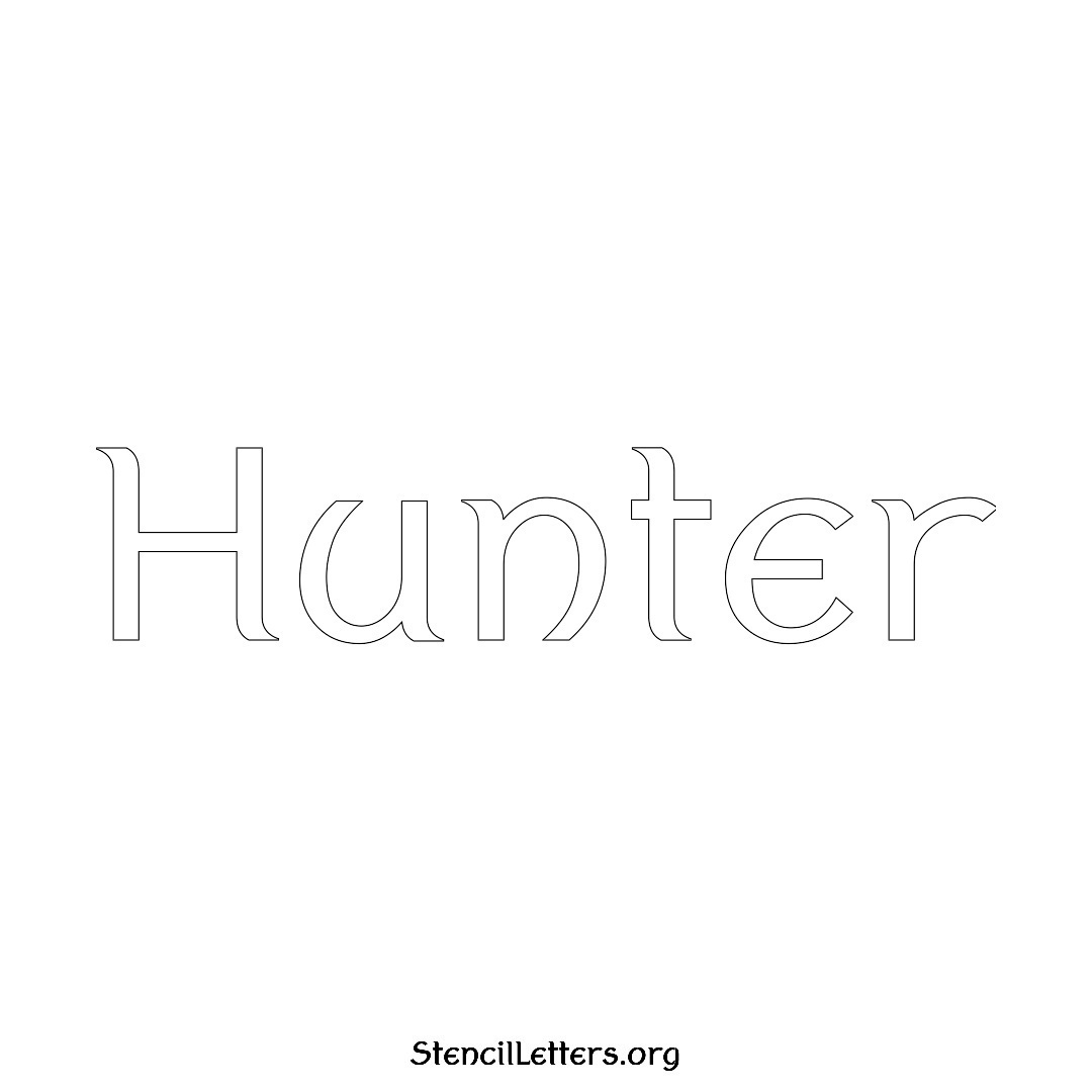 Hunter name stencil in Ancient Lettering