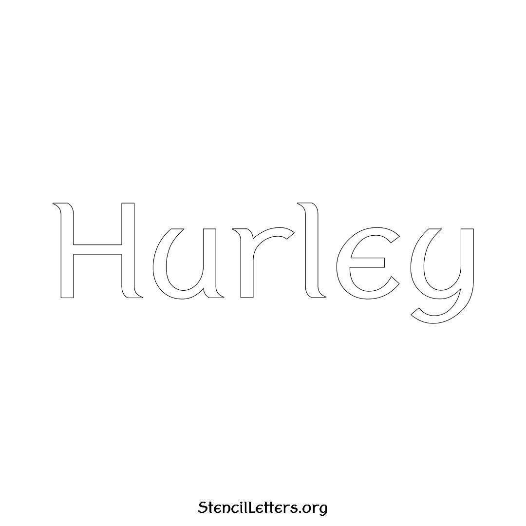 Hurley name stencil in Ancient Lettering