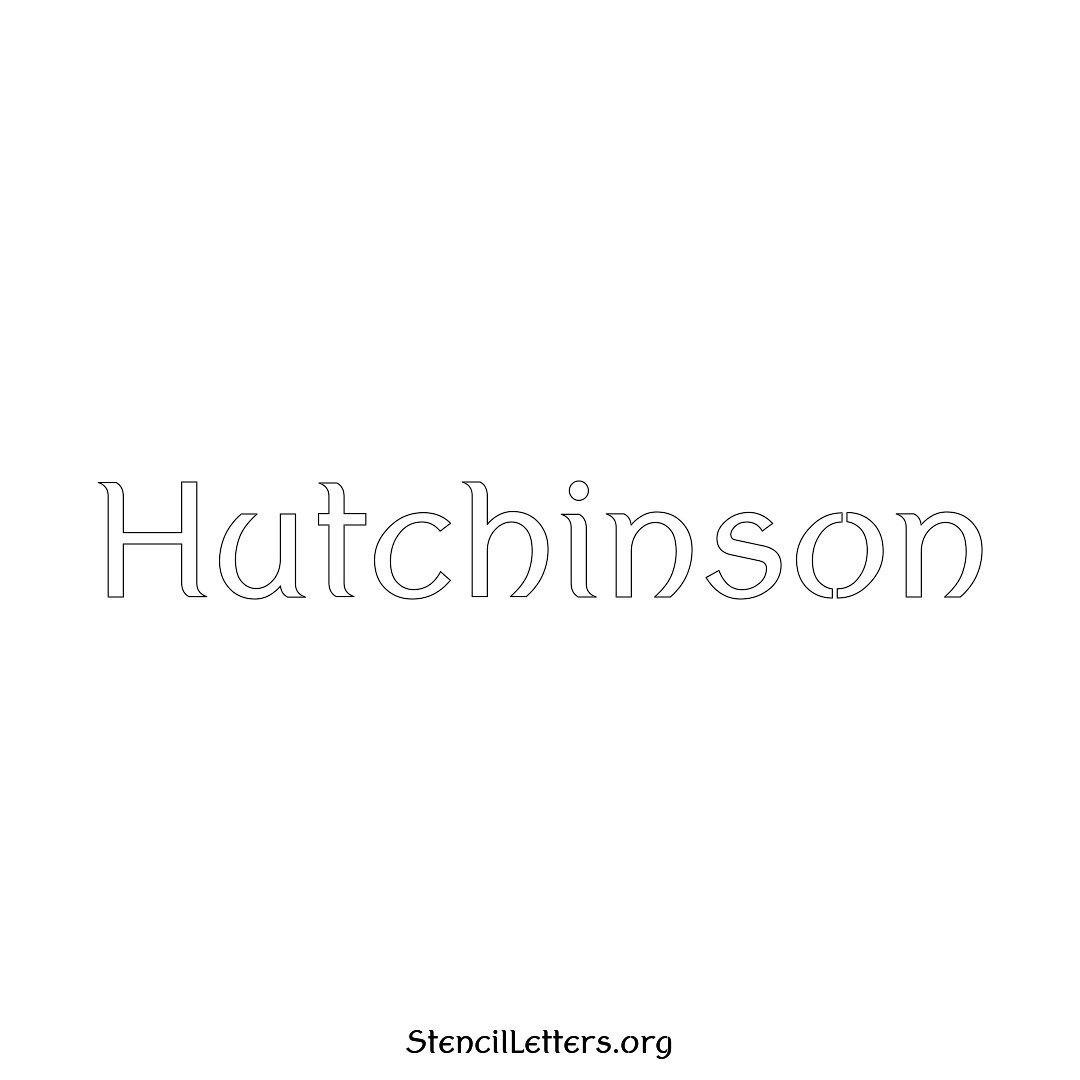 Hutchinson name stencil in Ancient Lettering