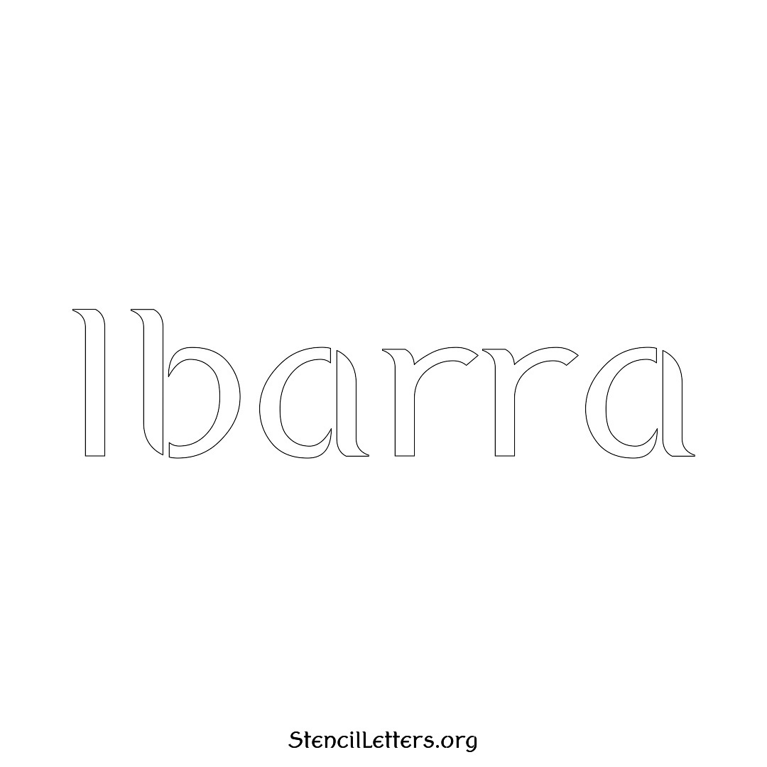 Ibarra name stencil in Ancient Lettering
