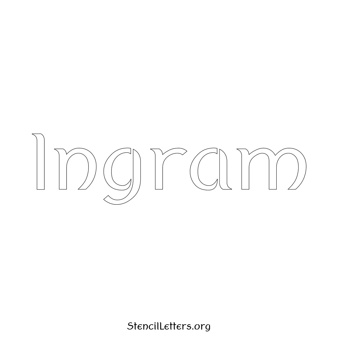 Ingram name stencil in Ancient Lettering