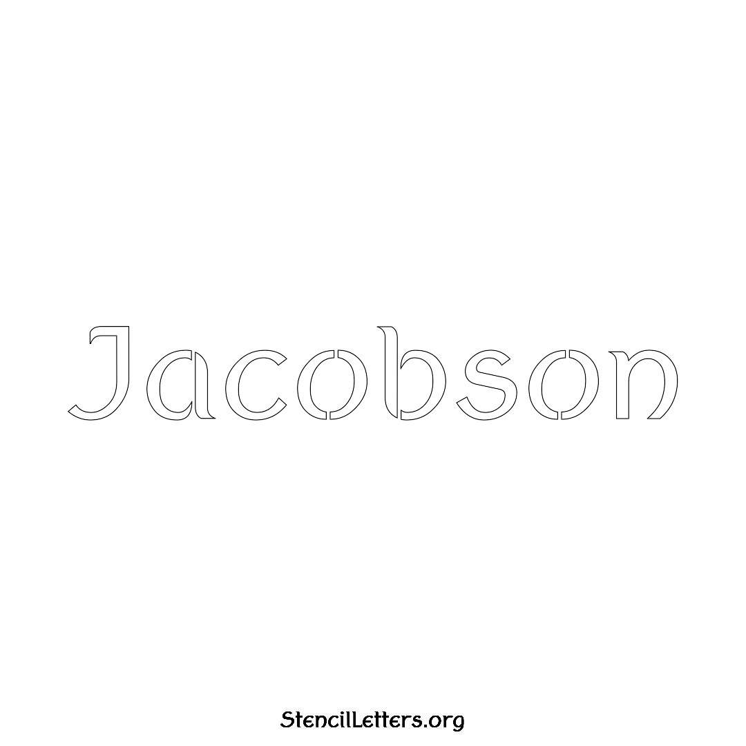 Jacobson name stencil in Ancient Lettering
