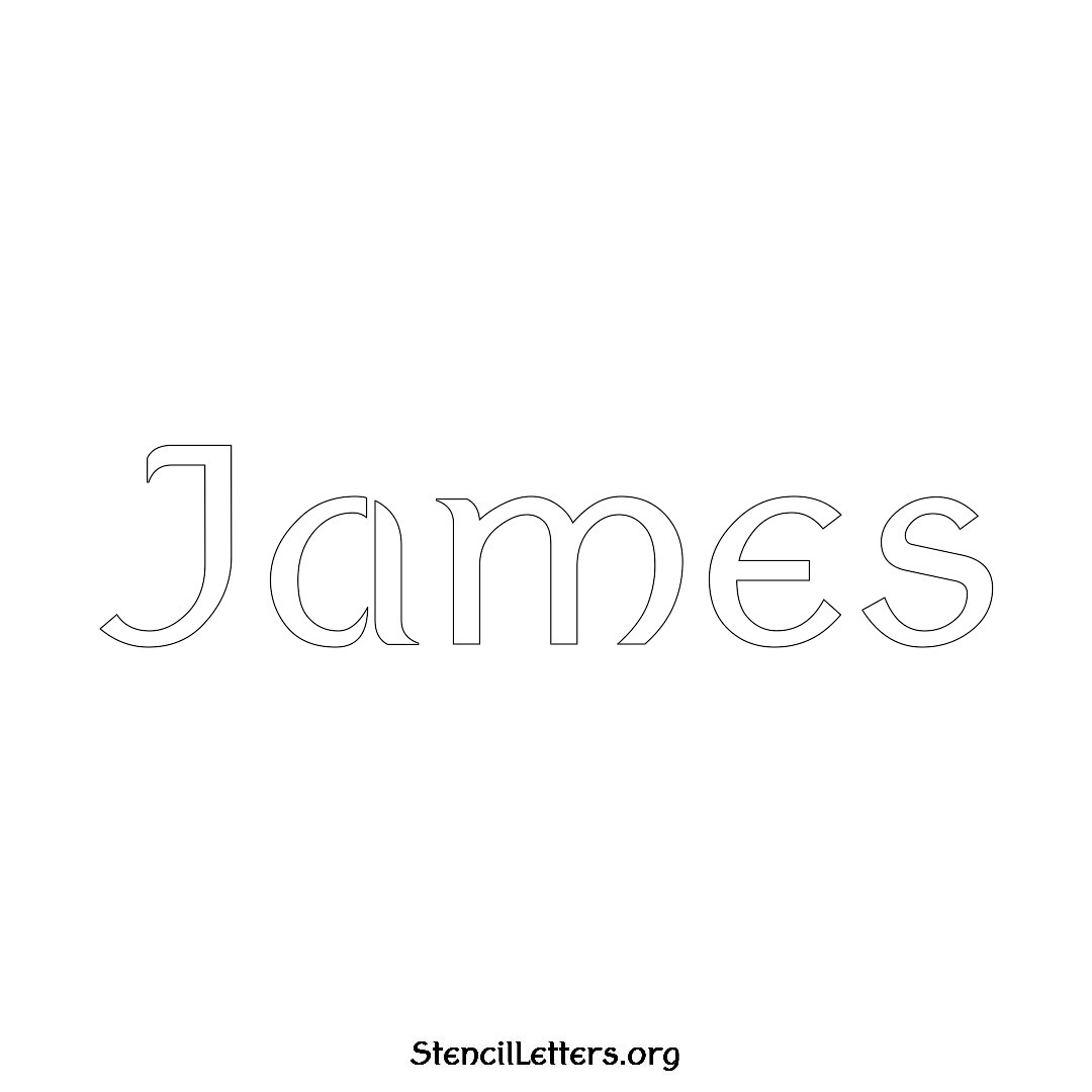 James name stencil in Ancient Lettering