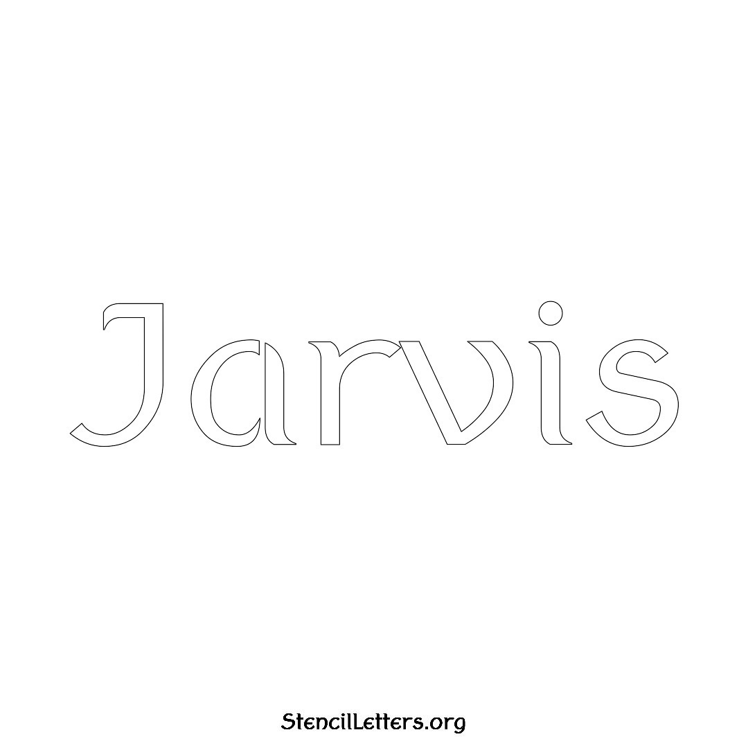 Jarvis name stencil in Ancient Lettering