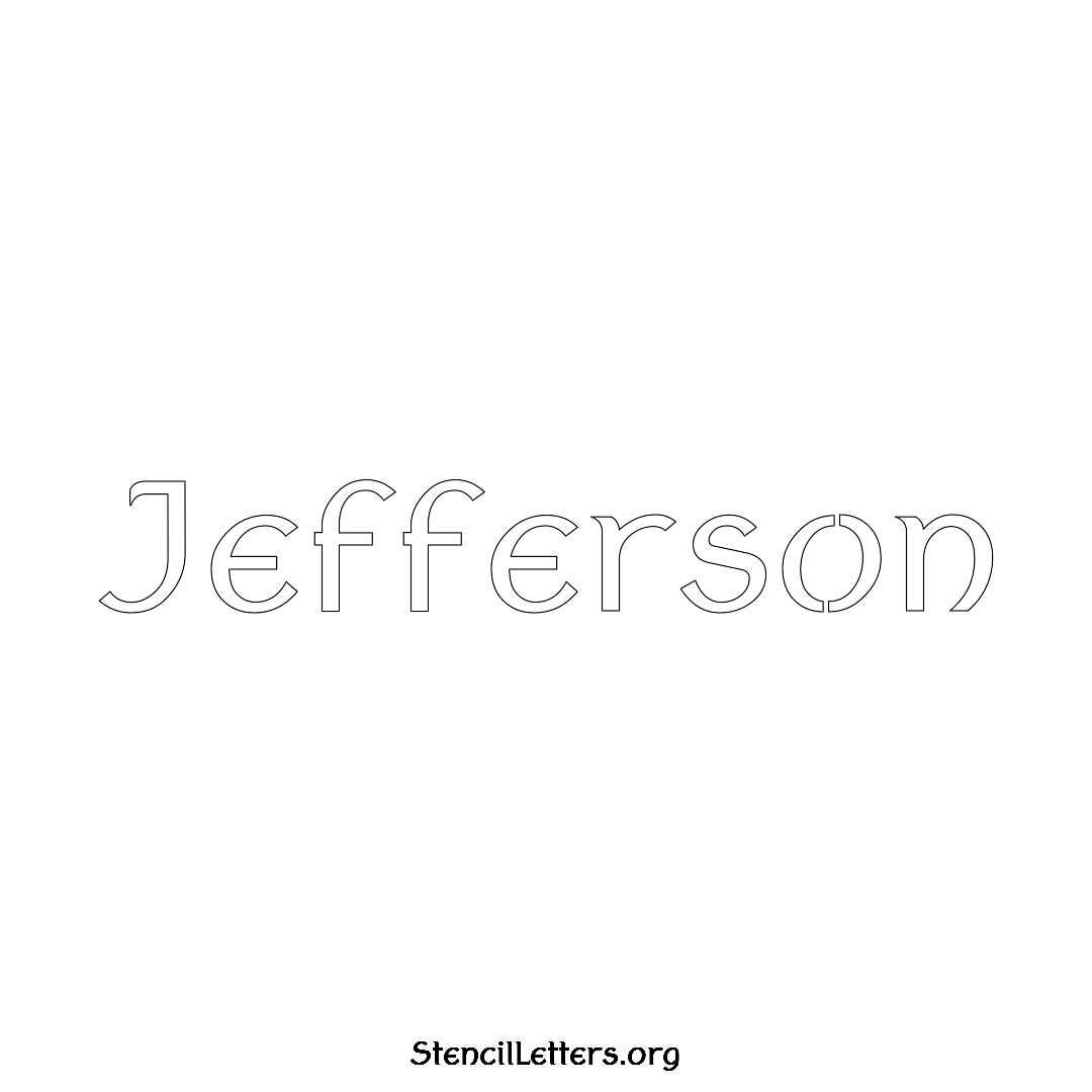 Jefferson name stencil in Ancient Lettering