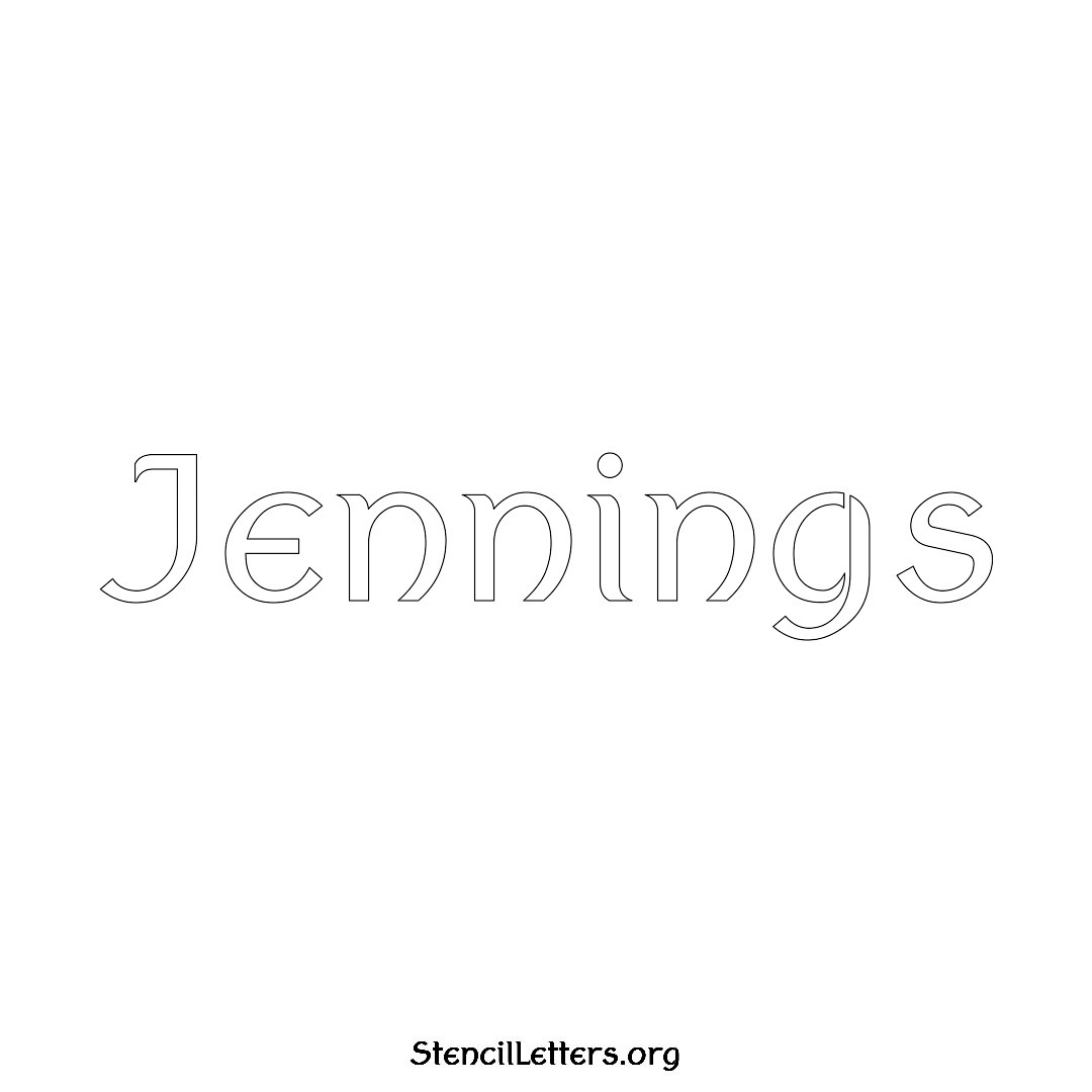 Jennings name stencil in Ancient Lettering