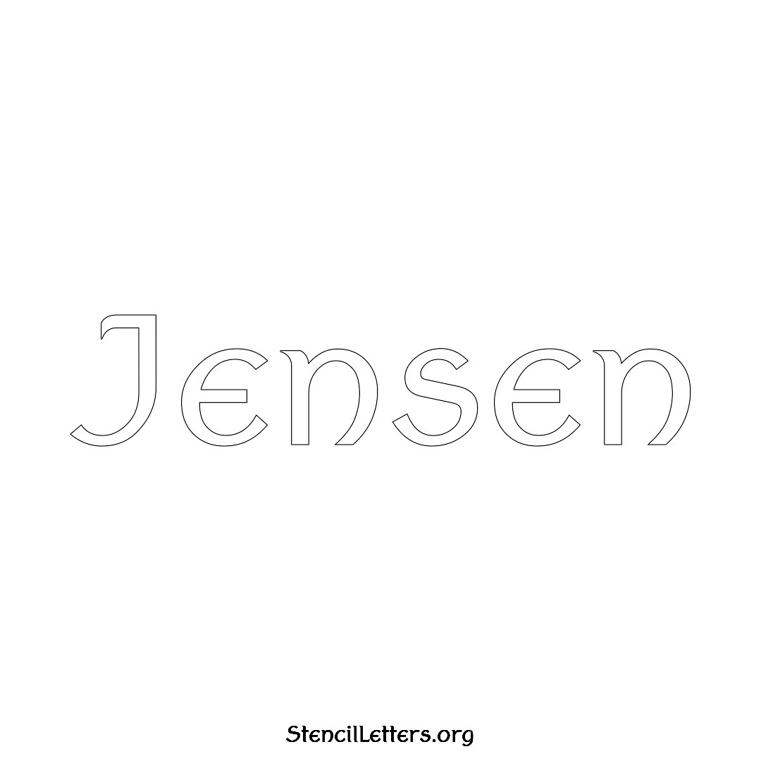 Jensen name stencil in Ancient Lettering