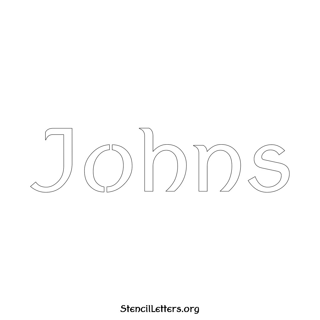 Johns name stencil in Ancient Lettering