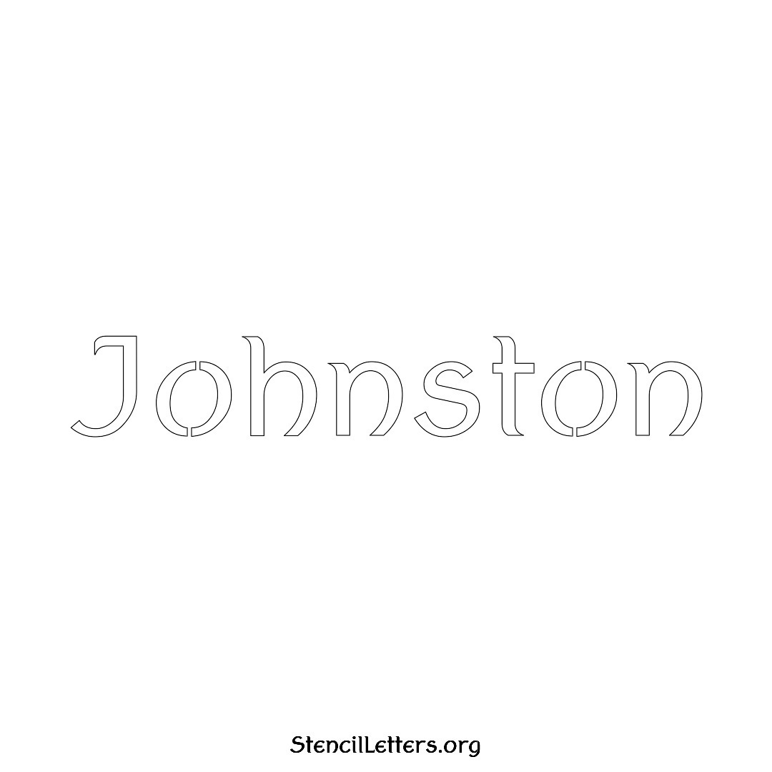 Johnston name stencil in Ancient Lettering