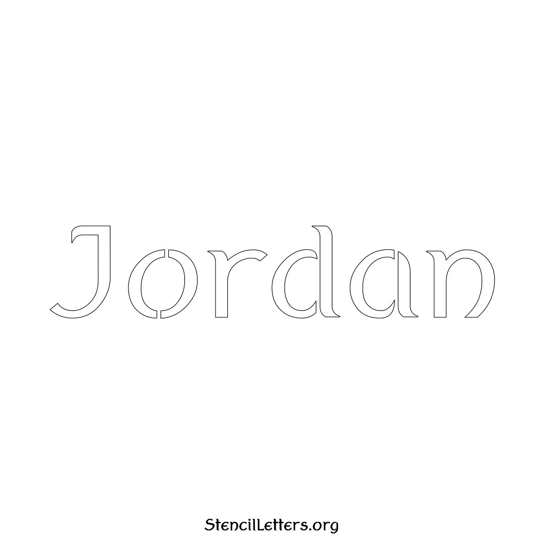 Jordan name stencil in Ancient Lettering