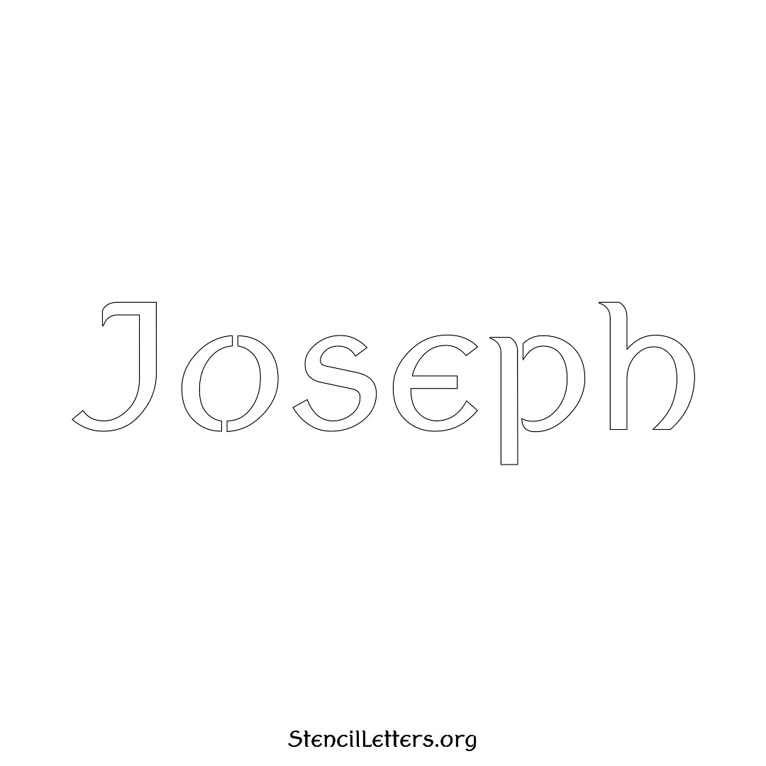 Joseph name stencil in Ancient Lettering