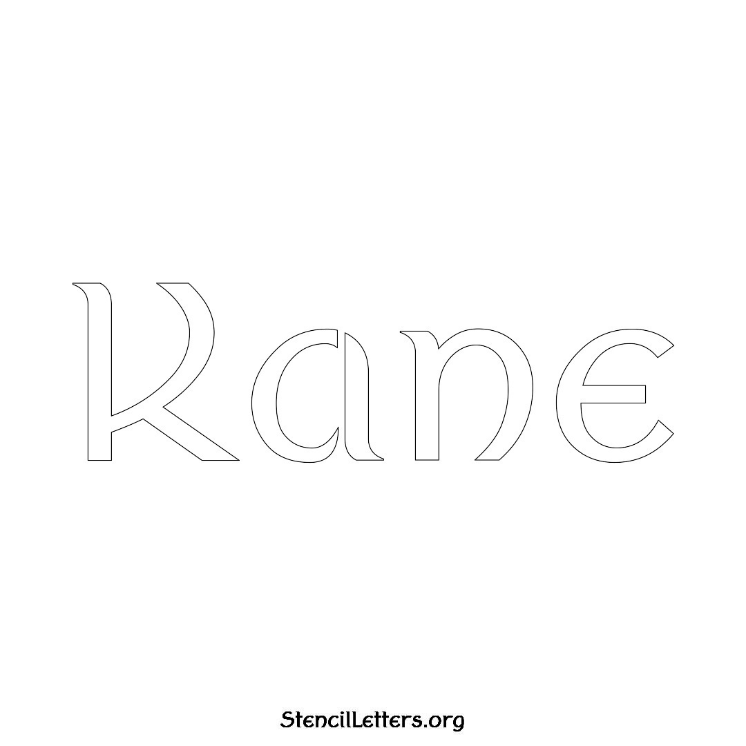 Kane name stencil in Ancient Lettering