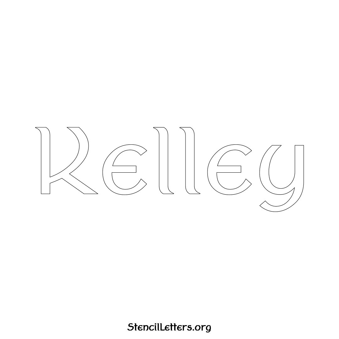 Kelley name stencil in Ancient Lettering