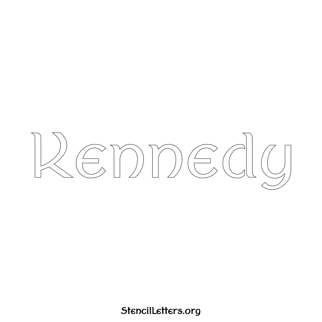 Kennedy name stencil in Ancient Lettering