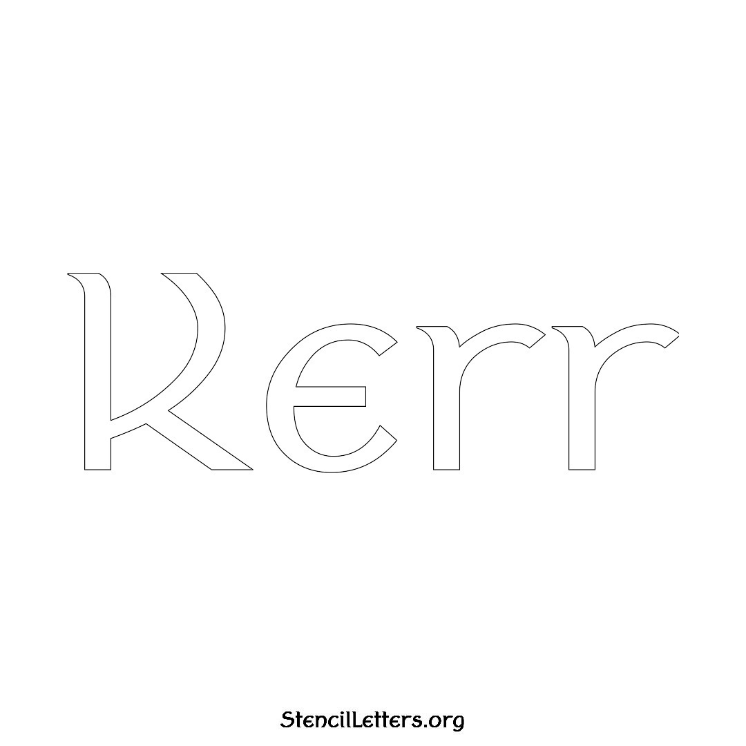 Kerr name stencil in Ancient Lettering