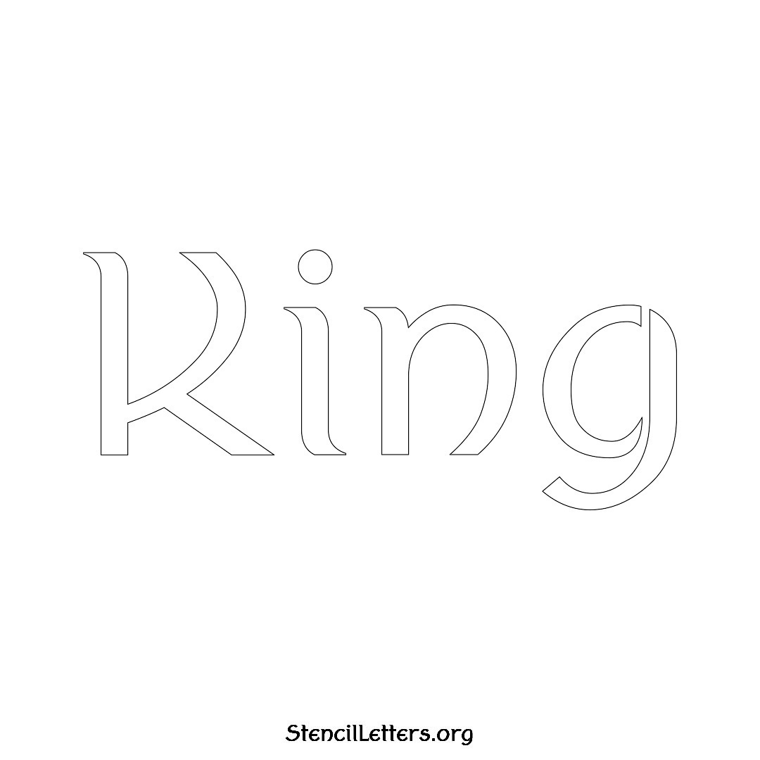 King name stencil in Ancient Lettering