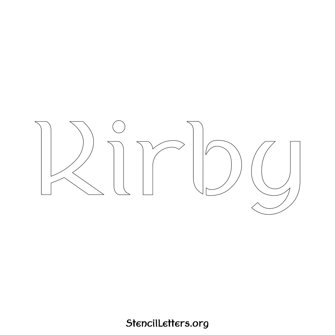 Kirby name stencil in Ancient Lettering