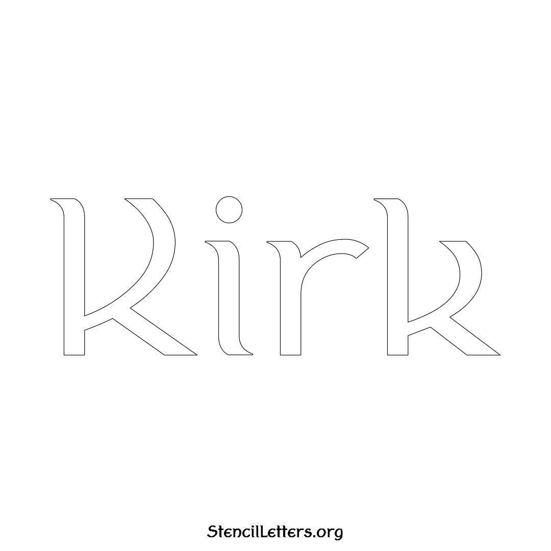 Kirk name stencil in Ancient Lettering