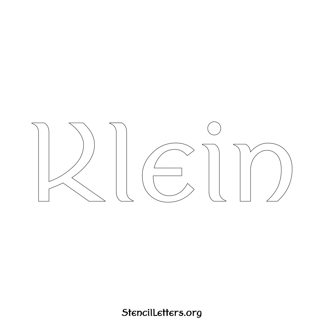 Klein name stencil in Ancient Lettering