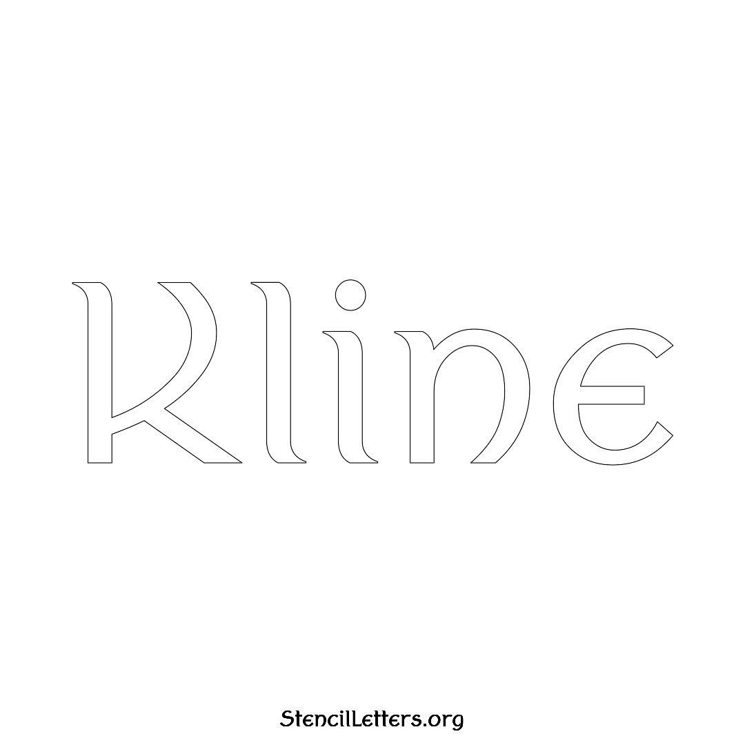 Kline name stencil in Ancient Lettering