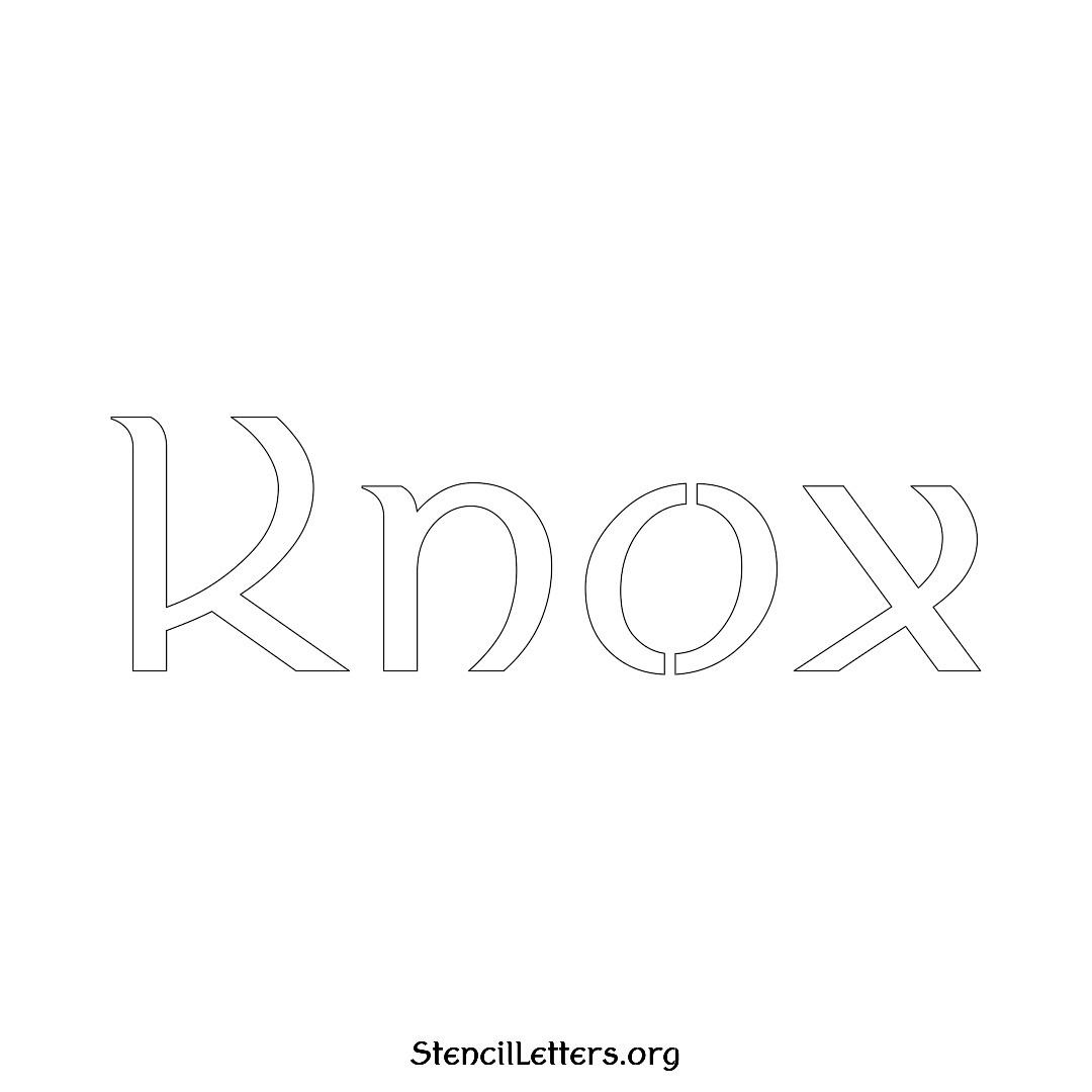 Knox name stencil in Ancient Lettering