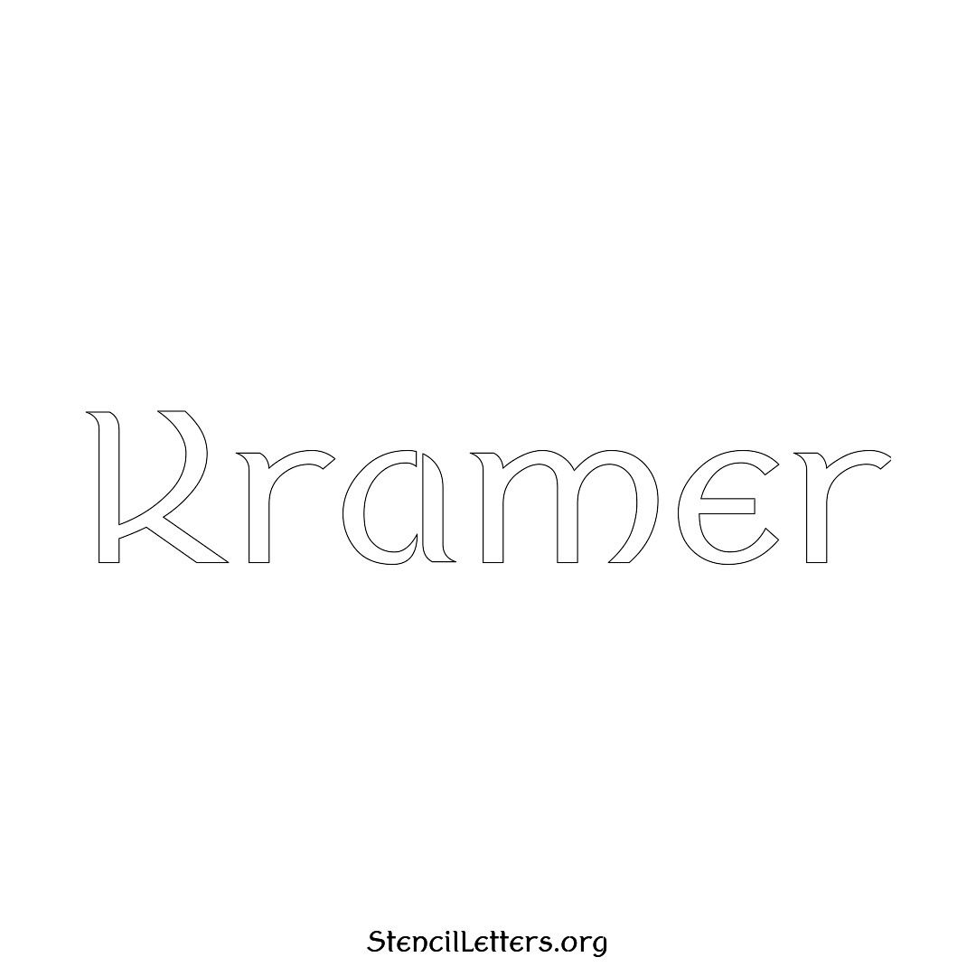 Kramer name stencil in Ancient Lettering