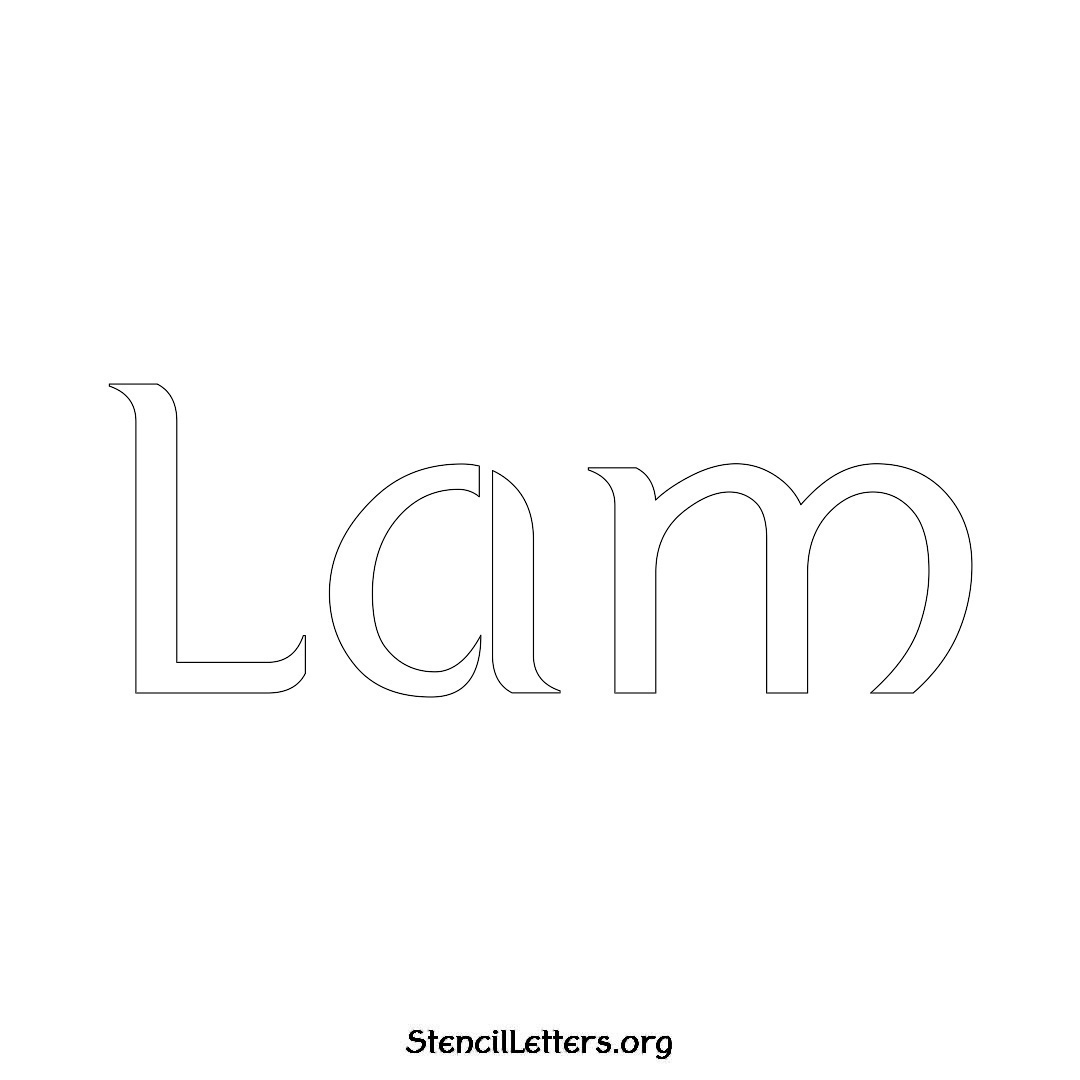 Lam name stencil in Ancient Lettering