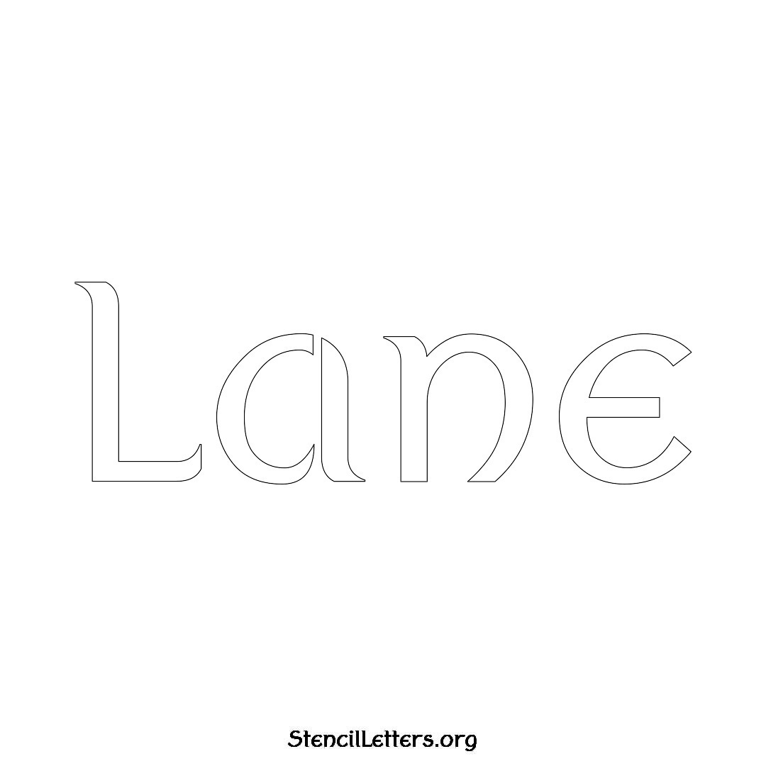 Lane name stencil in Ancient Lettering