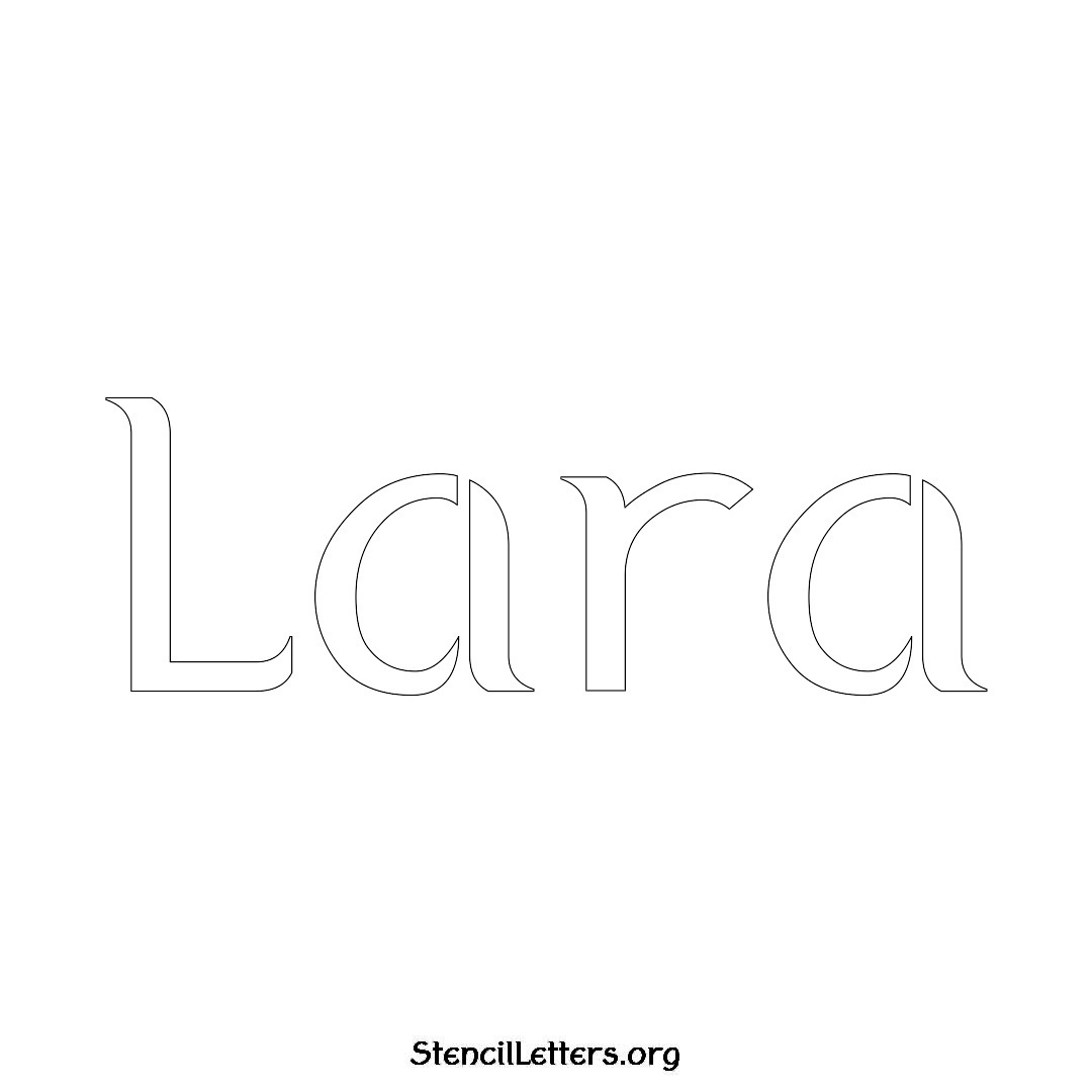 Lara name stencil in Ancient Lettering