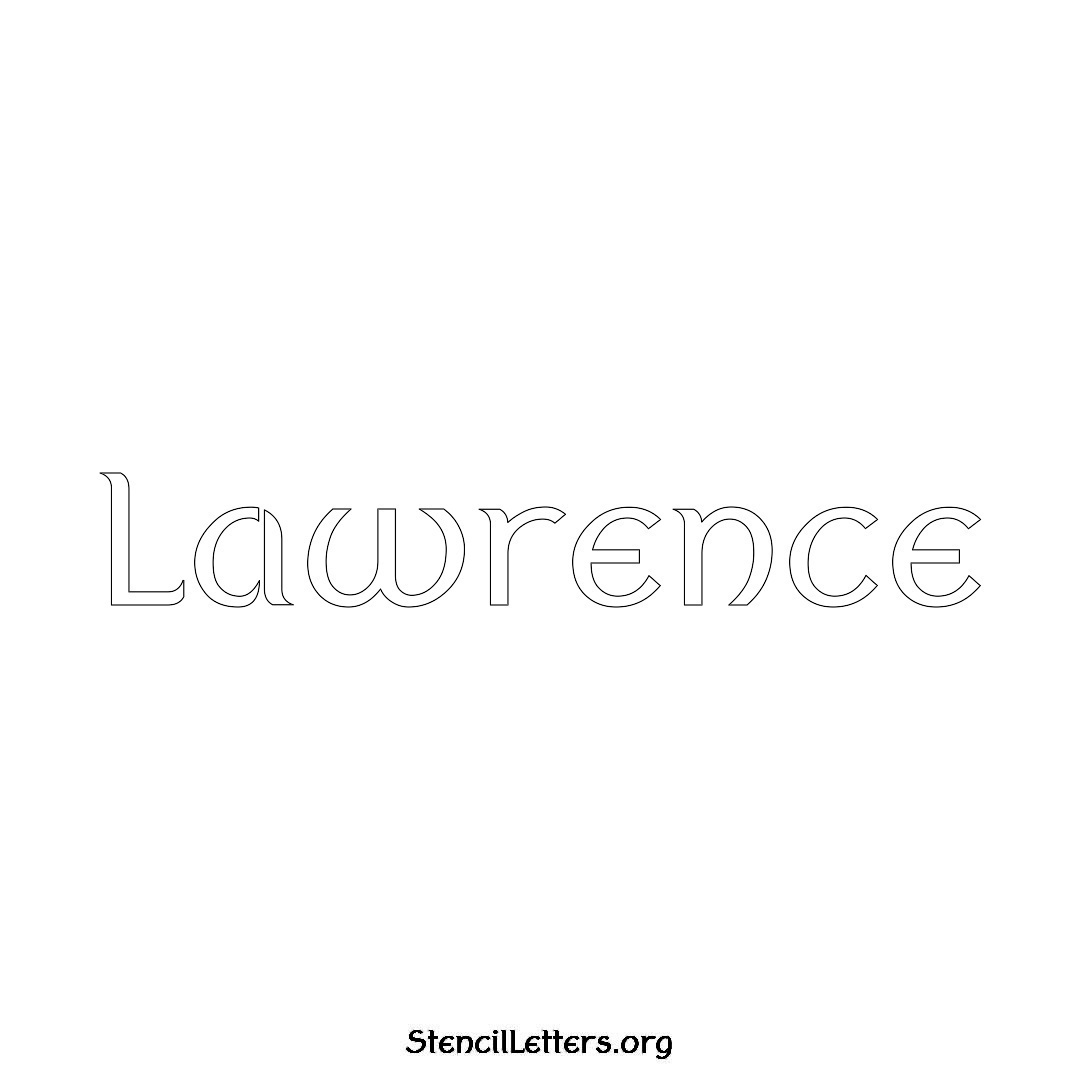Lawrence name stencil in Ancient Lettering