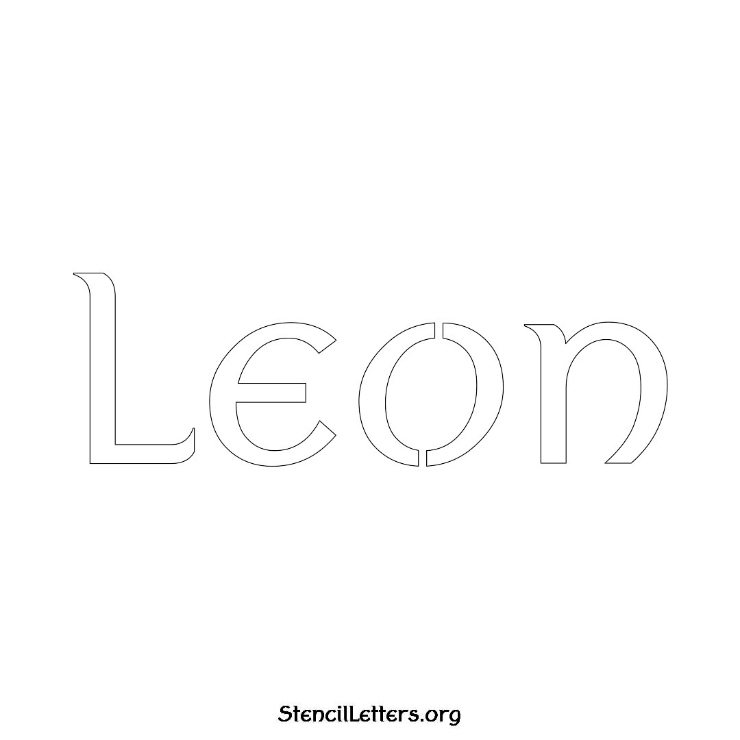 Leon name stencil in Ancient Lettering