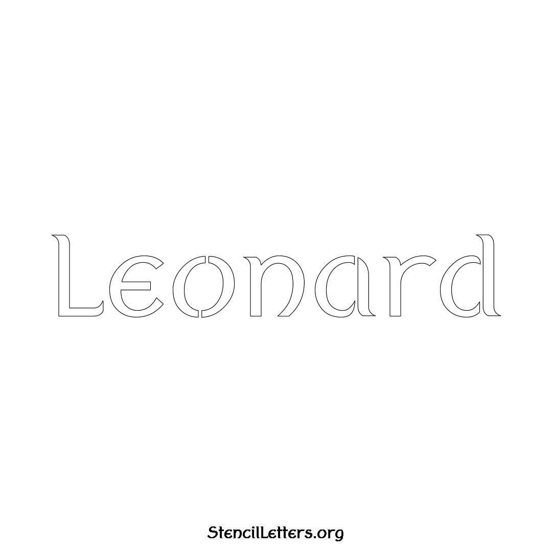 Leonard name stencil in Ancient Lettering