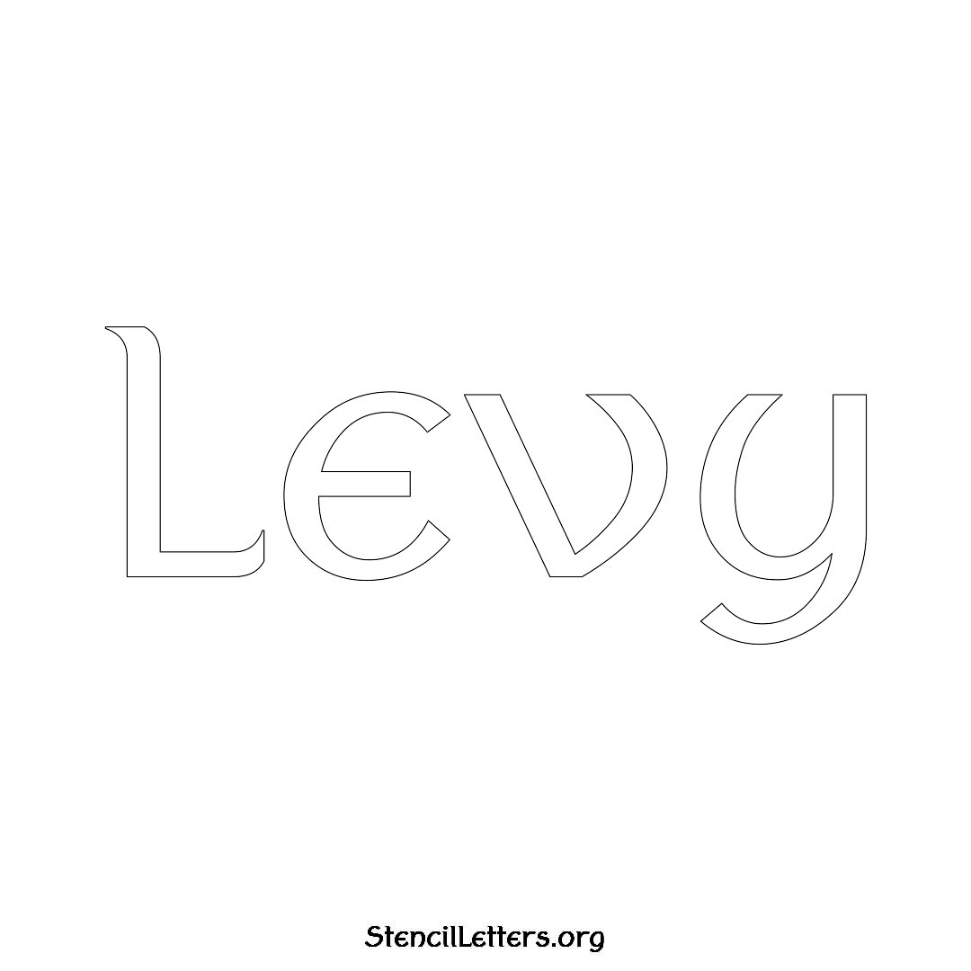 Levy name stencil in Ancient Lettering