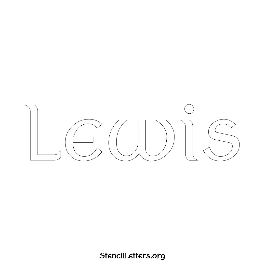 Lewis name stencil in Ancient Lettering