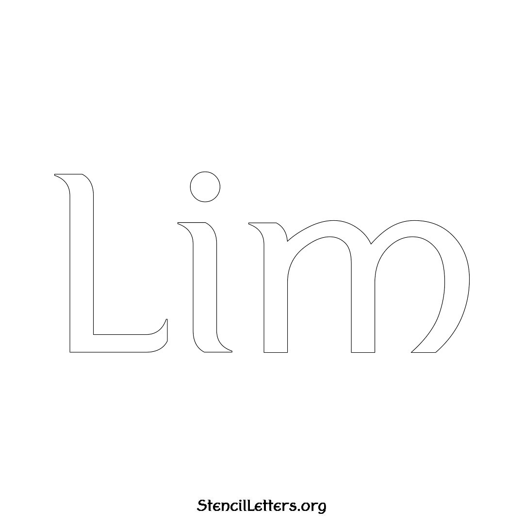 Lim name stencil in Ancient Lettering