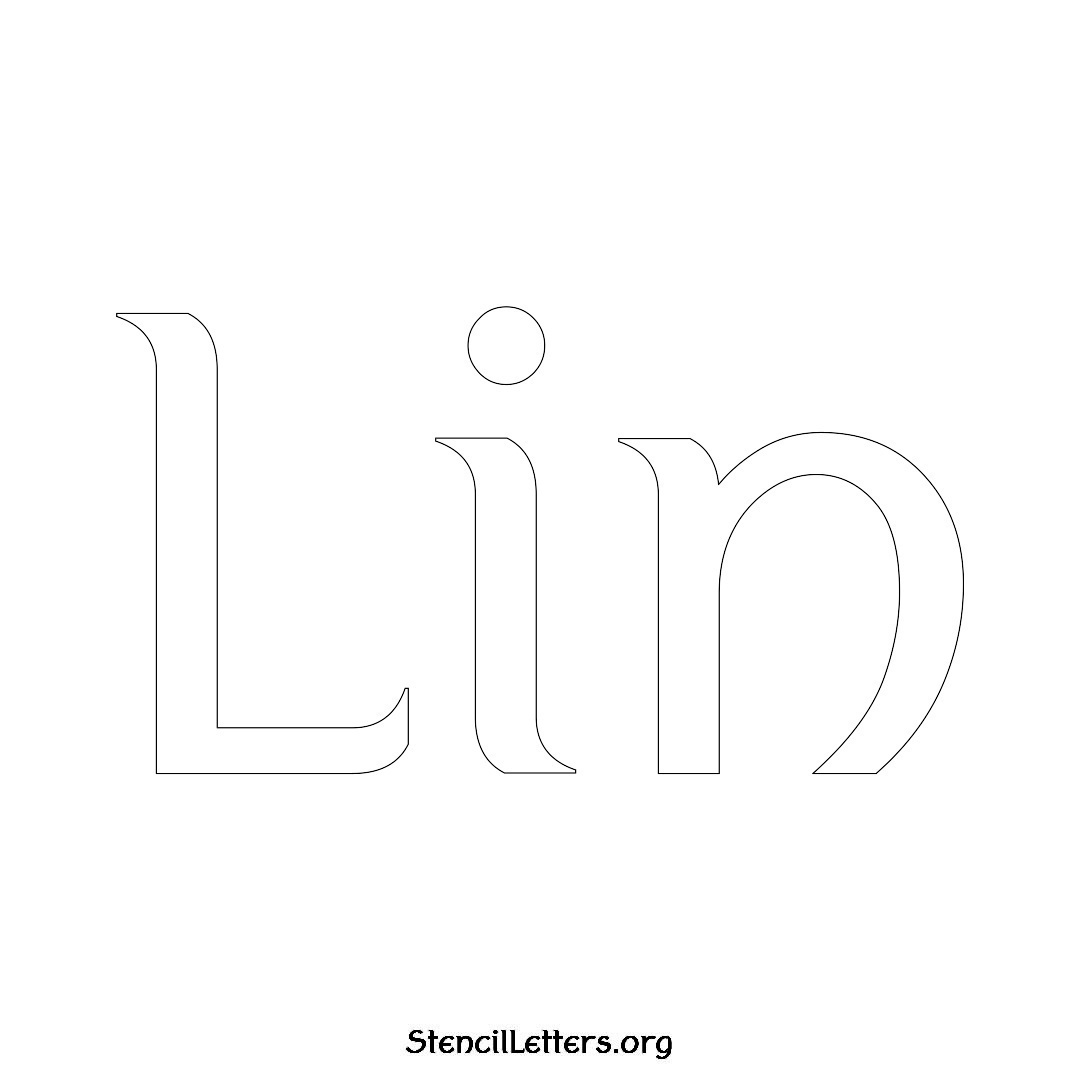 Lin name stencil in Ancient Lettering