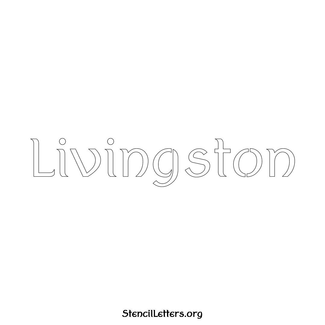 Livingston name stencil in Ancient Lettering