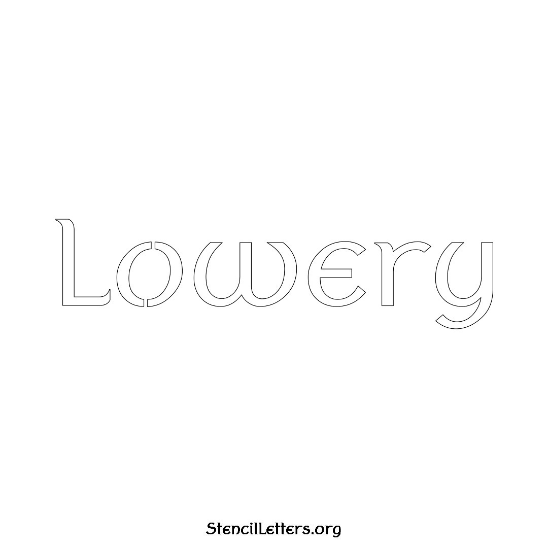 Lowery name stencil in Ancient Lettering